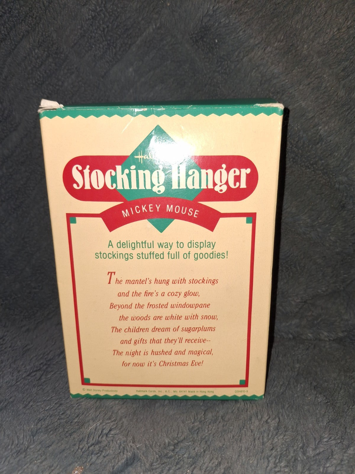 MIB Hallmark Disney MICKEY MOUSE STOCKING HANGER Vintage 1984