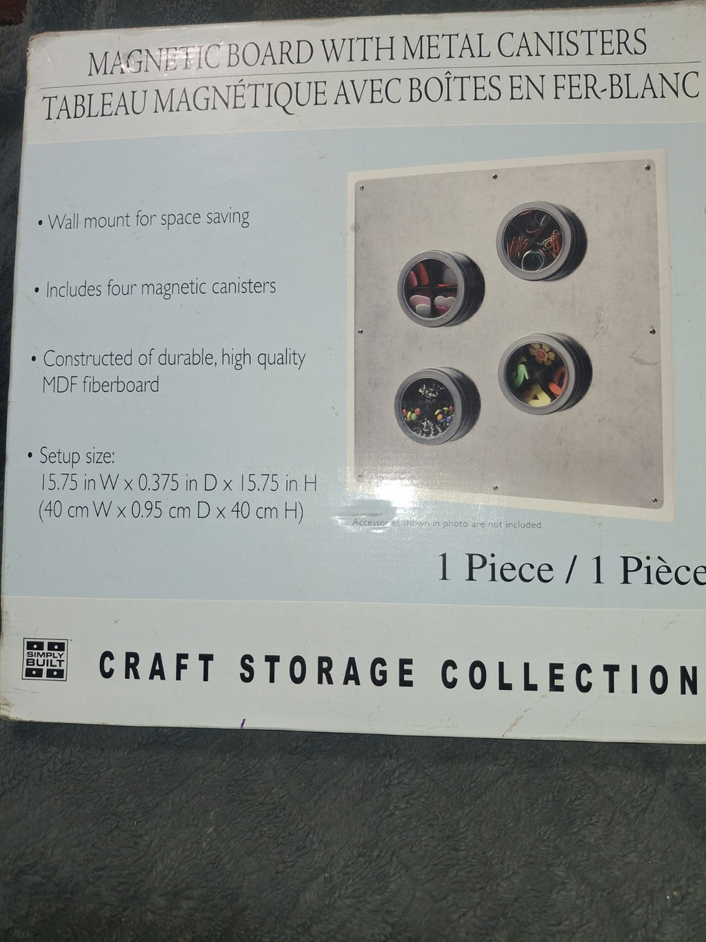Simply Built Magnetic Board with Metal Canisters from the Craft Storage...
