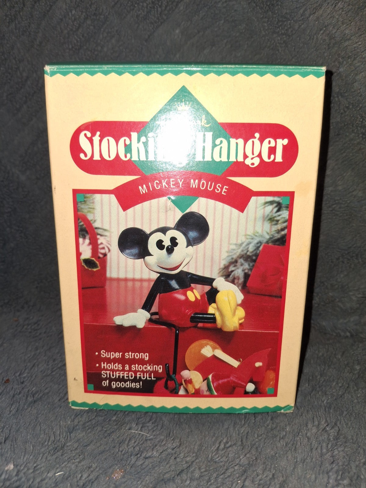 MIB Hallmark Disney MICKEY MOUSE STOCKING HANGER Vintage 1984