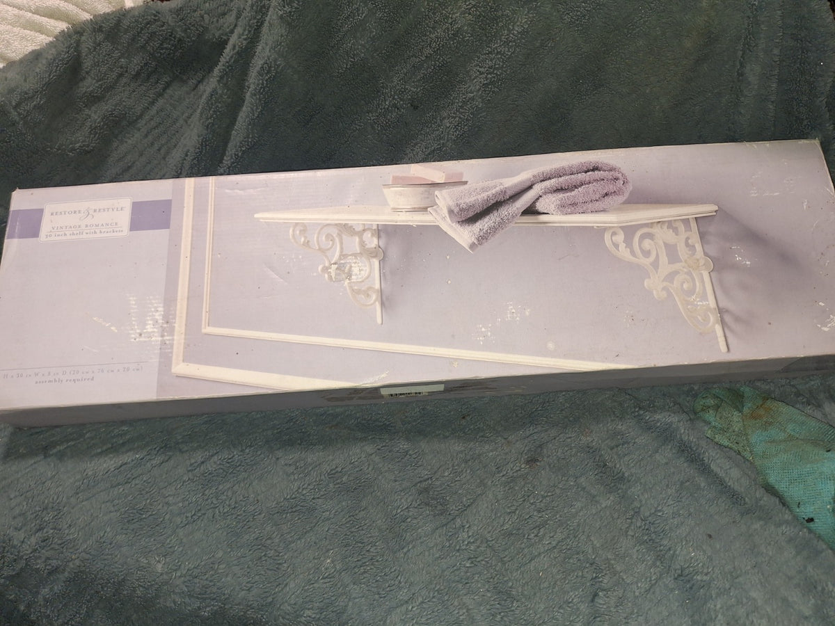 Restore & Restyle Vintage Romance 24-inch shelf with brackets
